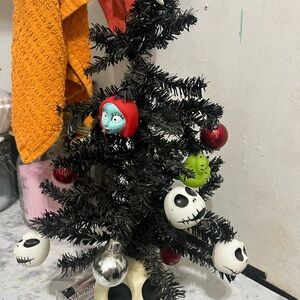 Nightmare Before Christmas Mini Black Tree with Character Ornaments